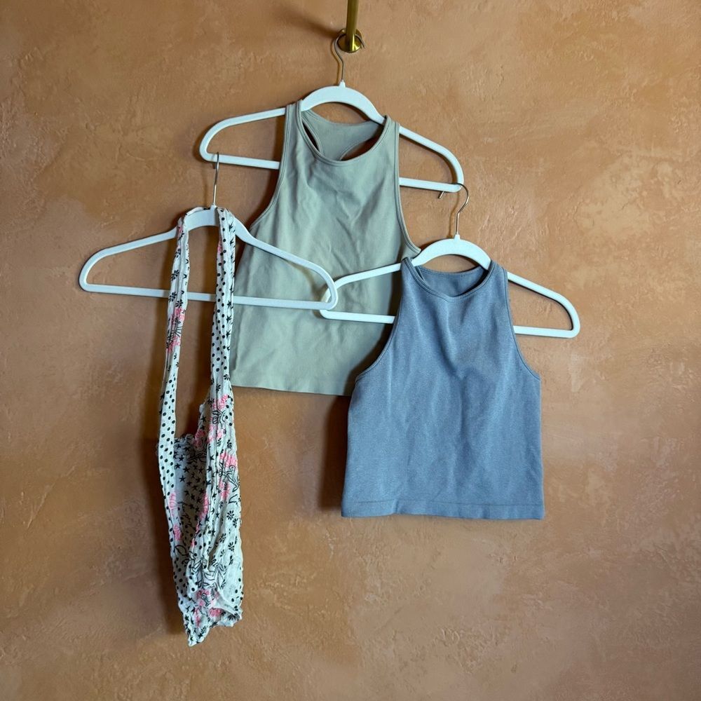 Free People Movement Tank Bundle + FP Bag Cropped Ribbed Set